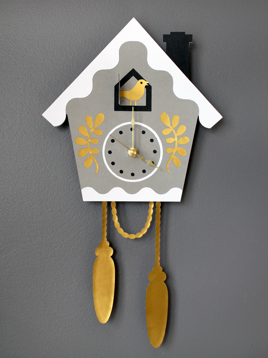 Gilded Faux Cuckoo Clock by Jessee M for Silhouette America {an Art School Dropout's life}