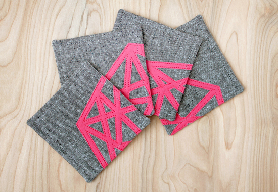 Geometric Appliqued Coasters by Jessee M for Silhouette America {an Art School Dropout's life}